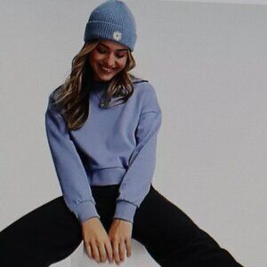 ASOS DEsign cropped sweatshirt in blue Size 10
